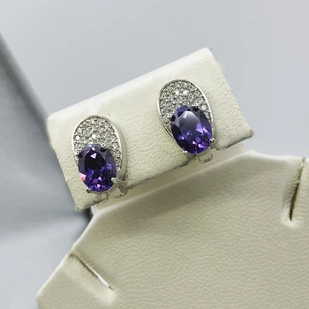 Сережки серебряные с александритом 4,67 г