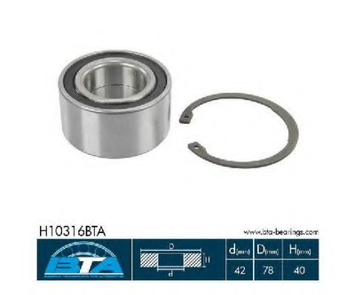 Підшипник колеса,комплект BTA Bearing Technology for Automotive (H10316BTA)