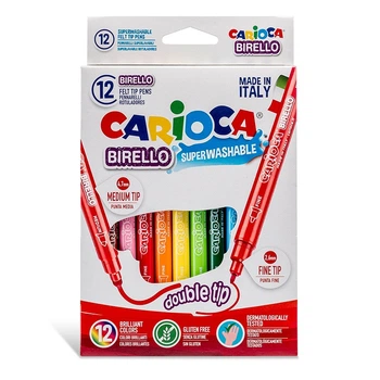 Фломастеры двусторонние для рисования Carioca Birello 41457 12 цветов 4620446