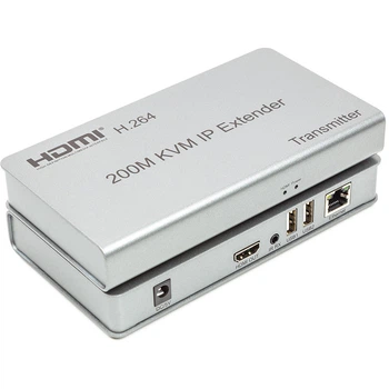 Удлинитель HDMI сигнала HDMI 1080P/60hz, до 200м, через CAT5E/6 (HDES200-KVM)
