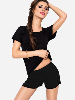 Piżama (T-shirt + spodenki) DKaren Set Abigil XS Black (5902230081741)