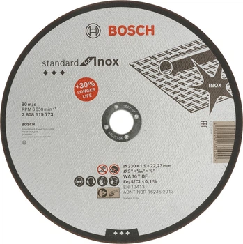 Круг отрезной Bosch PRO Stainless Steel and Metal 230×1.9×22.23 мм (2608619773)