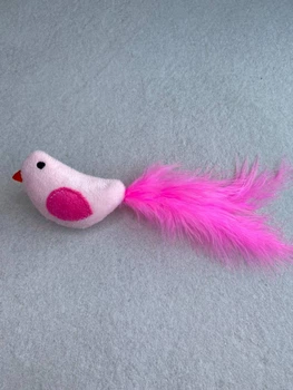 Мягкая игрушка для кота "Птичка" с кошачьей мятой и перьями, розового цвета