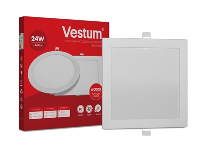 Светильник LED врезной квадратный Vestum 24W 6000K 220V 1-VS-5206