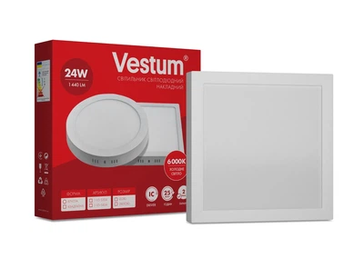 Светильник LED накладной квадратный Vestum 24W 6000K 220V 1-VS-5404