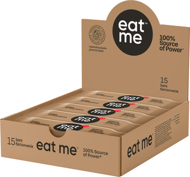 Упаковка батончиків EatMe Злаковий з журавлиною та кавою 40 г х 15 шт (4820252122727)