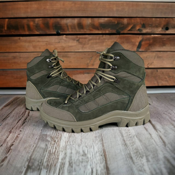 Берці черевики теплі Зима Оліва Унісекс натуральна шкіра (додатковий захист в екстремальних умовах) 45