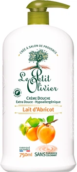 Крем для душу, абрикос та молоко Le Petit Olivier Extra Gentle Shower Creams 600ml