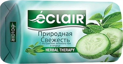 Мило туалетне "Природна ніжність з екстрактом зеленого чаю та огірка" - Eclair Herbal Therapy 140g (1099119-1462103-2)