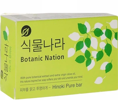 Туалетне мило з екстрактом японського кипарису Lion Botanic Nation Hinoki Pure Bar Soap 100ml (812754-921723-2)