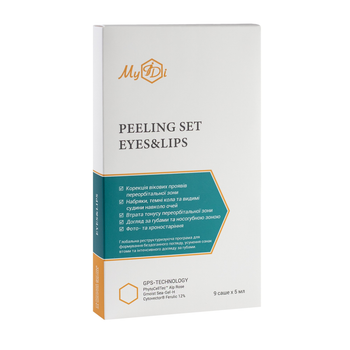 Наполняющий пилинг набор для губ и глаз Нежность розы Myidi Peeling SET Eyes&Lips, 9 саше х 5 мл (4820096238318)