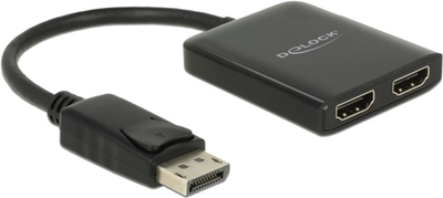 Rozdzielacz Delock DisplayPort 1.2 1 wejście DisplayPort > 2 wyjścia HDMI 4K 30 Hz (87720)