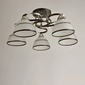 Стельова люстра Light House SH-19185/5 BK+CR 560*560*220 E27*5 чорний + хром, плафони білі з облямівкою