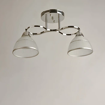 Люстра потолочная Light House SH-19184/2 CR 460*150*220 E27*2 хром, плафоны&nbsp;белые
