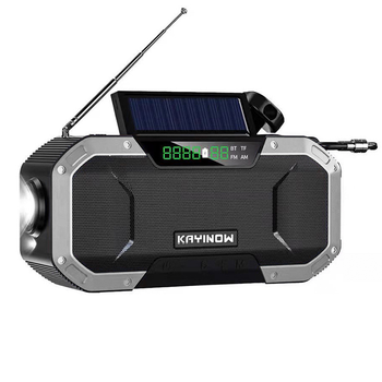 Динамо-фонарик KAYINOW 580F 5000 mAh Gray IPX6 Led с радиоприемником и павербанком