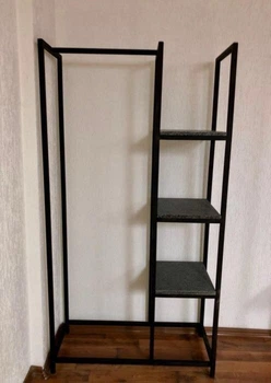 Дизайнерская Напольная вешалка в стиле Loft Design 80x40x180h Черный/Дерево ATL055