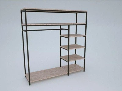 Дизайнерская Напольная вешалка в стиле Loft Design 180x40x180h Черный/Дерево ATL384