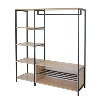 Дизайнерська Підлогова вішалка в стилі Loft Design 120x40x180h Чорний/ДСП ATL0032