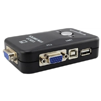 KVM свич переключатель 2-портовый VGA USB Black (510221)