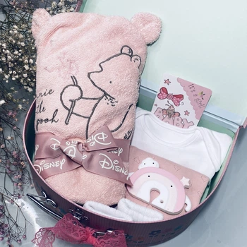 Дитячий подарунковий набір VIP з 7 речей Gift HUB для новонародженої дівчинки 0-3 міс Бебі бокс Подарунок на виписку з пологового будинку Б245