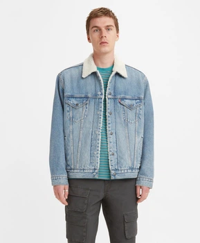 Классческая джинсовая куртка на подкладке Levis Premium Trucker Jacket Type lll – Lite голубой XXL (791290001)