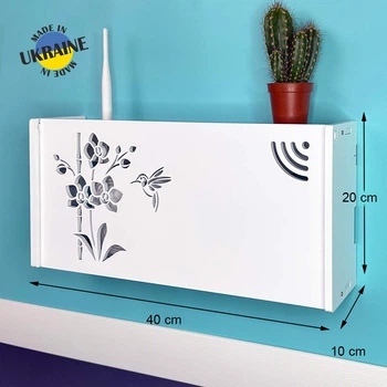 Полиця для роутера Wi-Fi Орхідея коробка 40*20*10 см Біла