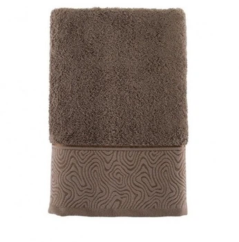 Полотенце махровое Arya. Жаккард Fold коричневое-50х90