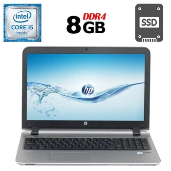 Ноутбук Б-класс HP ProBook 450 G3 / 15.6" (1920x1080) TN / Intel Core i5-6200U (2 (4) ядра по 2.3 - 2.8 GHz) / 8 GB DDR4 / 240 GB SSD / Intel HD Graphics 520 / WebCam / DVD-RW / HDMI б/у
