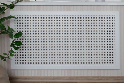 Решетка для батареи decorpaneli Лофт, цвет белый 68 см х 128 см
