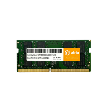 Модуль пам'яті ATRIA UAT43200CL22SK1/16 DDR4/16ГБ/3200МГц для ноутбуків