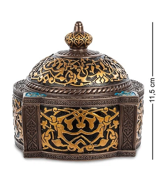 Шкатулка с орнаментом Veronese Арабеска 11,5х12,5х11,5 см 1903767 полистоун
