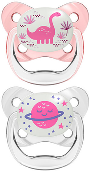 Zestaw smoczków Dr. Brown's Prevent Nocturne Pacifier Pink T/2 6-18M (72239325278)