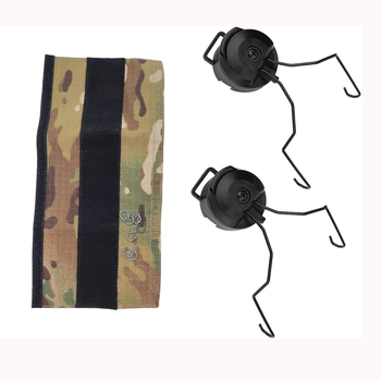 Кріплення адаптер для шумозахисних наушников MSA Sordin / Z-tac на шолом тактичний+оголів'я Чорний (1489601S)