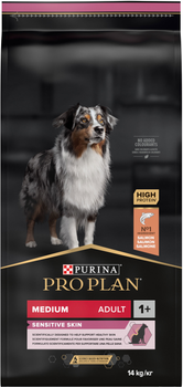 Сухой корм для взрослых собак средних пород с чувствительной кожей Purina Pro Plan Medium Adult 1+ Sensitive Skin с лососем 14 кг (7613035120464)