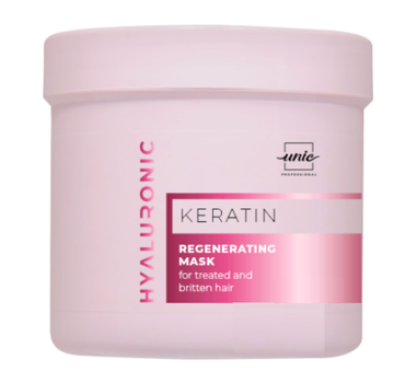 Восстанавливающая маска с кератином Unic Hyaluronic Keratin для ломких и поврежденных волос, 500 мл