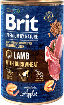 Mokra karma dla psów Brit Premium By Nature Lamb & Buckwheat 400 g (8595602538621)
