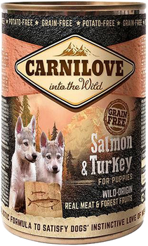 Mokra karma dla szczeniąt Carnilove Wild Meat Salmon & Turkey Puppies 400 g (8595602529254)