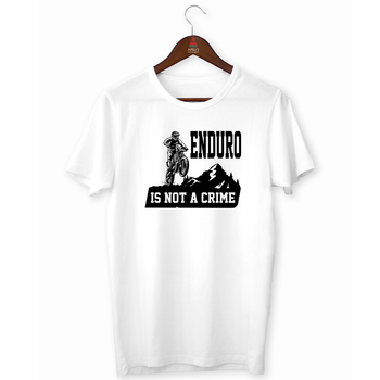 Футболка белая со спортивным принтом "Enduro is not a crime. Enduro. Эндуро. Мотокросс" Push IT XS