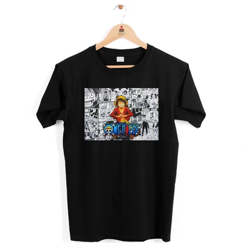 Футболка чорна з аніме принтом "One Piece Ван-Піс Monkey D. Luffy Монкі Д. Луффі (комікс)" Push IT M