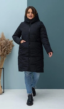 Женское пальто зимнее с капюшоном MODA 200117 54 Черный (М-200117/1 D )