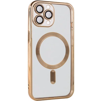 Чехол Fibra Chrome with MagSafe + защита камеры для Apple iPhone 14 Pro (6.1") Gold