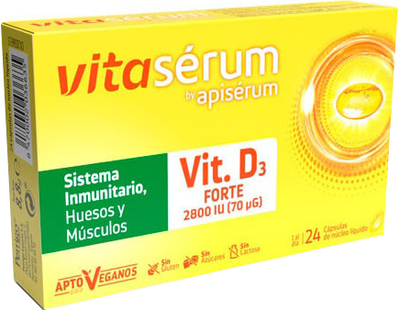 Suplement diety Apisérum Vitasérum Vitamin D3 Forte 24 Capsules (8470002036635)