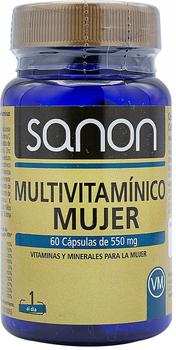 Комплекс вітамінів та мінералів Sanon Multivitamin Mujer De 550 мг 60 капсул (8436556087141)