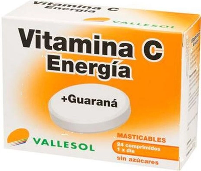 Біологічно активна добавка Vallesol Вітамін С + Гуарана 24 таблетки (8424657740201)
