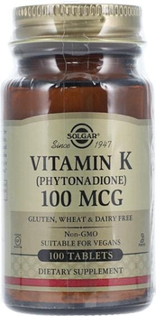 Suplement diety Solgar Vitamin K1 100 cmg 100 Tablets (33984036000)