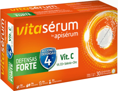 Kompleks witamin i minerałów Vitaserum By Apiserum Defensas Forte Vit C 30 Tablets (8470002005143)