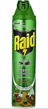 Спрей від комах Raid Hogar e Interiores Insecticida Frescor Natural Spray 600 мл (5000204917437)