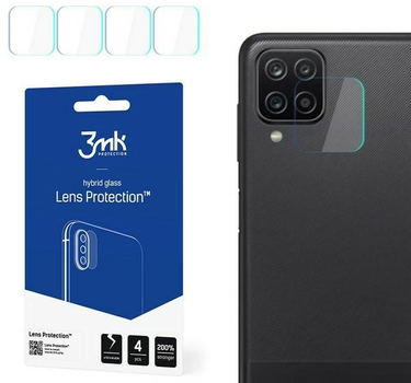 Szkło hybrydowe 3MK Lens Protection do obiektywu aparatu Samsung Galaxy A12 4 szt (5903108343060)