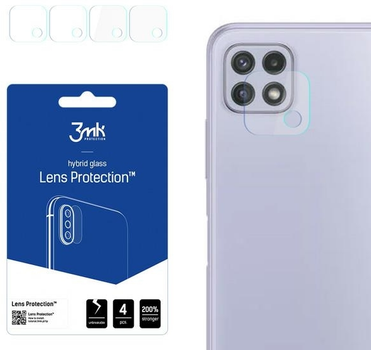 Szkło hybrydowe 3MK Lens Protection do obiektywu aparatu Samsung Galaxy A22 5G 4 szt (5903108403351)