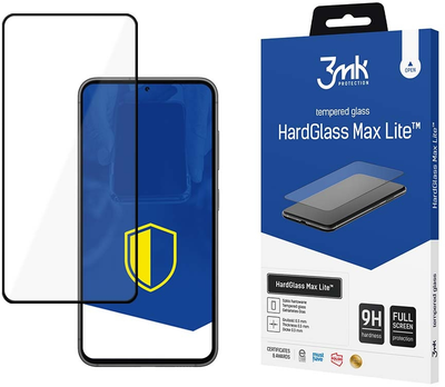 Szkło hartowane 3MK HardGlass Max Lite dla Samsung Galaxy S23 5G (SM-S911) czarne (5903108496476)